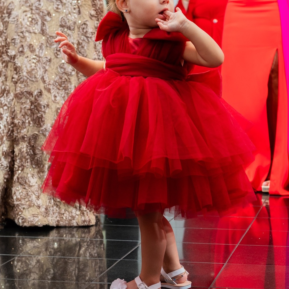 Adorable Red Tulle Toddler Dress